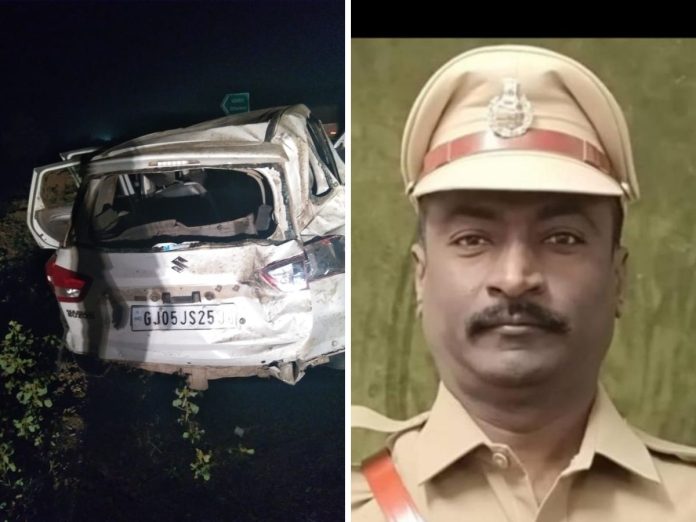 कारचा भीषण अपघात, पोलिसासह तिघेजण गाडीबाहेर फेकले गेले, PSIचा दुर्दैवी मृत्यू