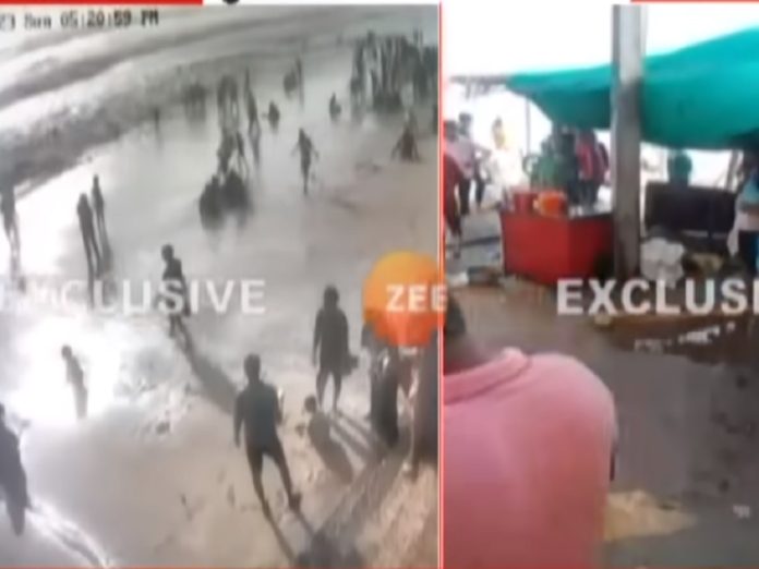 बिपरजॉय वादळाचा परिणाम; कोकणातील समुद्र किनाऱ्यावरील थरारक CCTV फुजेट; लाटांमुळे पर्यटक जखमी