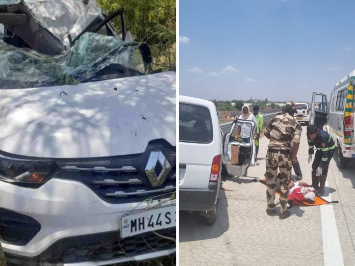 समृद्धीवर अपघाताचे सत्र थांबेना, भरधाव कार दुभाजकाला धडकली; ३ ठार