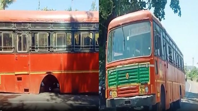 Junnar ST Bus Accident : एसटी मागची दोन्ही चाके निखळली; एक चाक गाडीच्या पुढे गेले आणि...